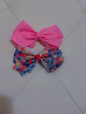 Children's Pink & Multicolor Mermaid Scale Hair Bows